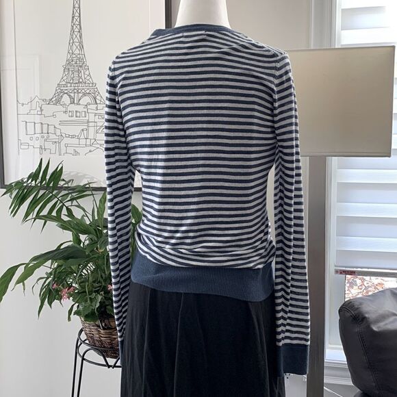 💙Falls Creek Blue Stripes Cotton Cardigan women - Picture 3 of 5